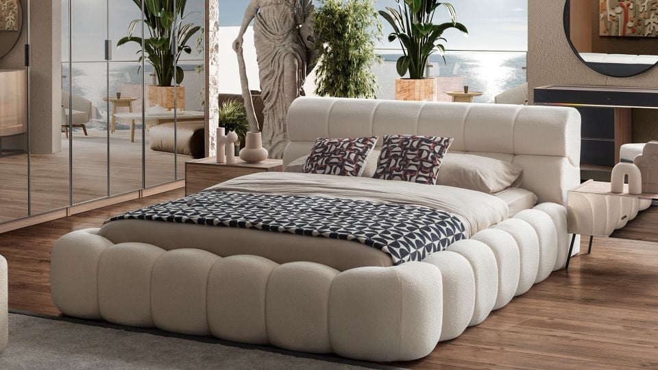 Bronze Ceviz Köşe Dolaplı Yatak Odası