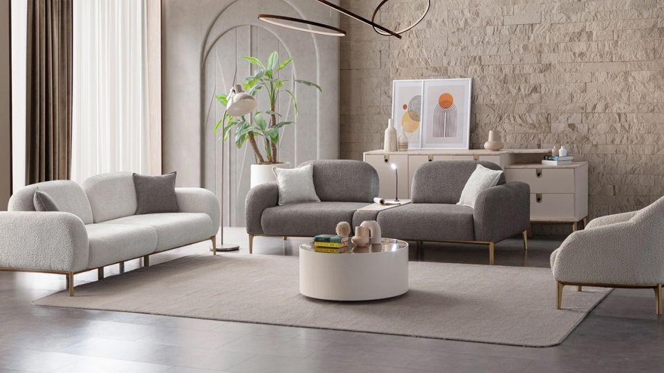 Cupra Antrasit Üçlü Koltuk (Sehpalı)