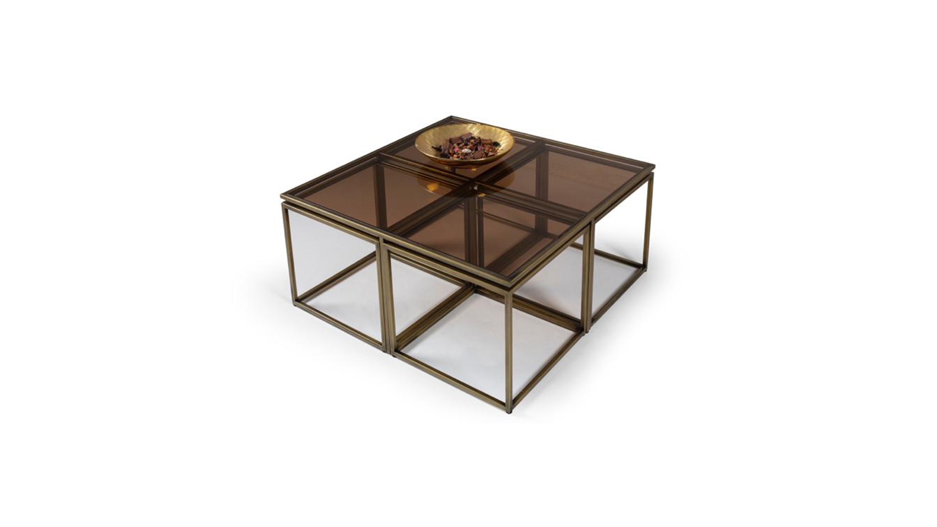 Kante Gold Metal Ayaklı 4+1 Sehpa