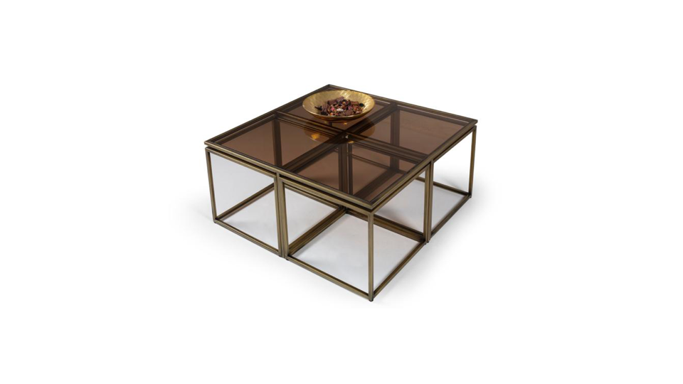 Kante Gold Metal Ayaklı 4+1 Sehpa