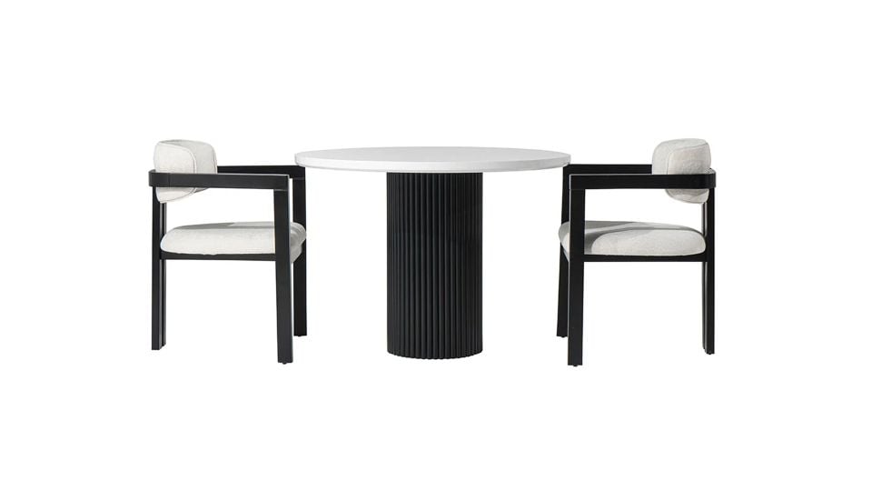 Bohem Mutfak Masası Siyah Beyaz