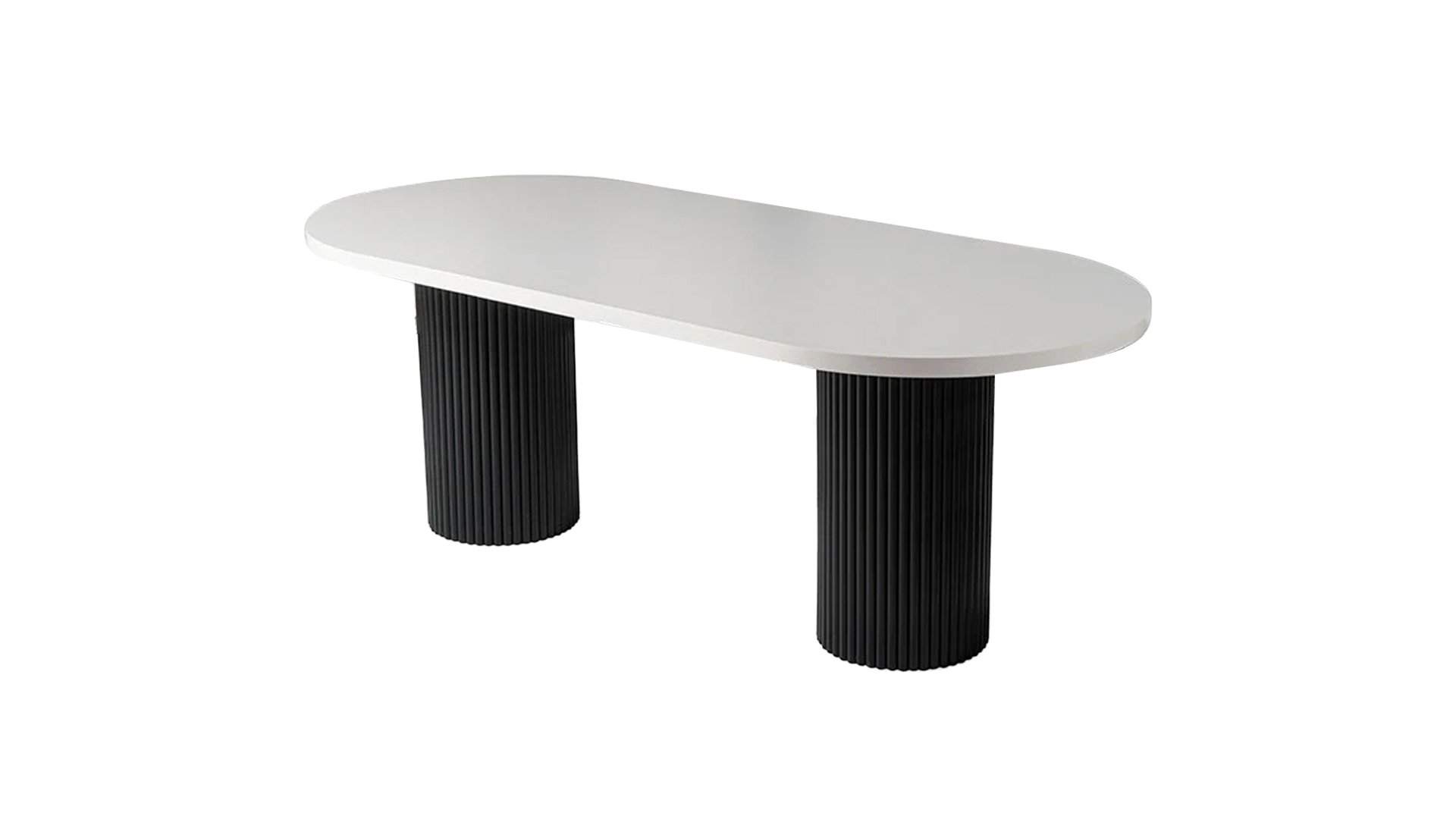 Mi Bohem Yemek Masası Beyaz Siyah