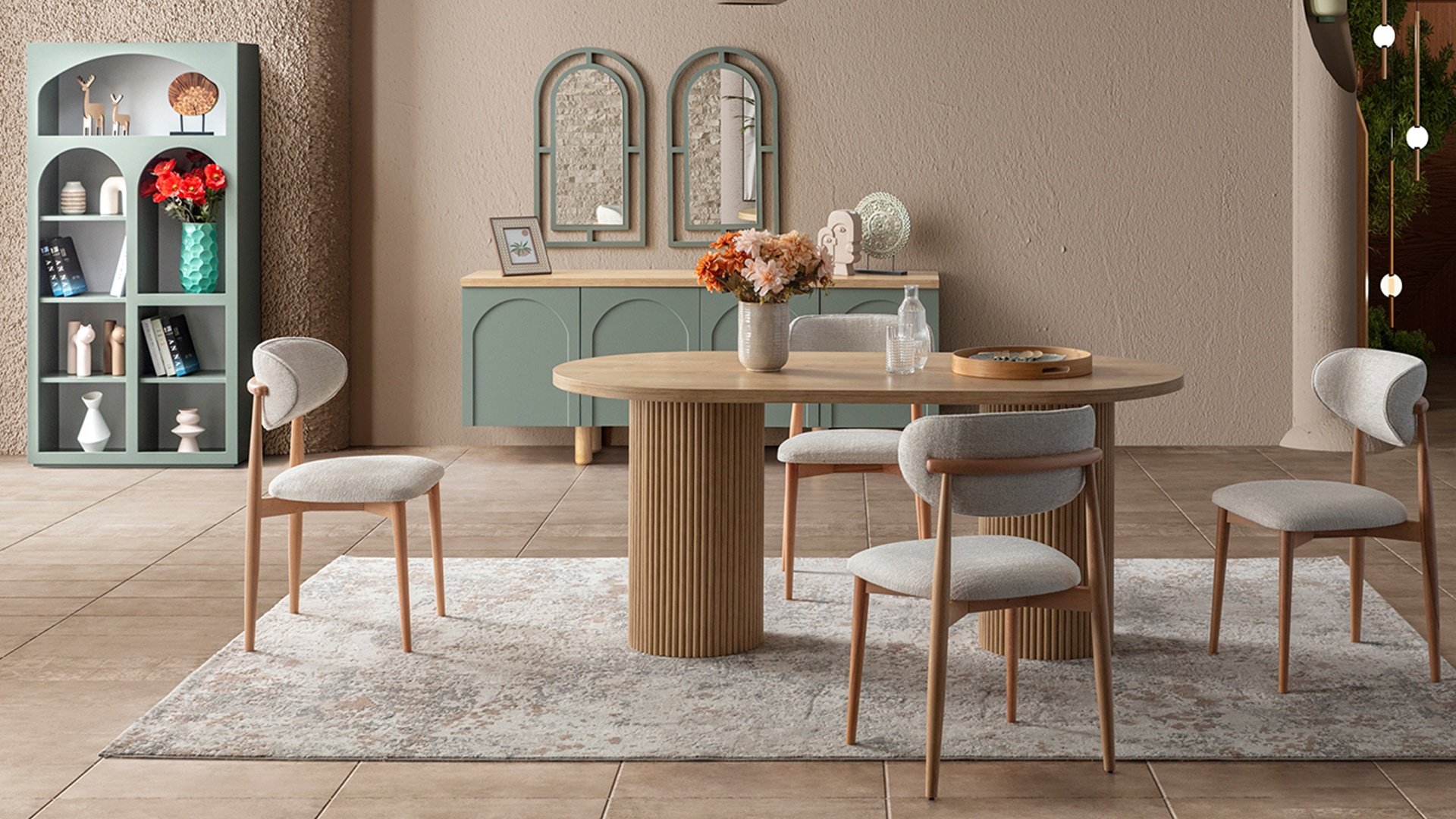 Siena Yeşil Modern Yemek Odası Takımı