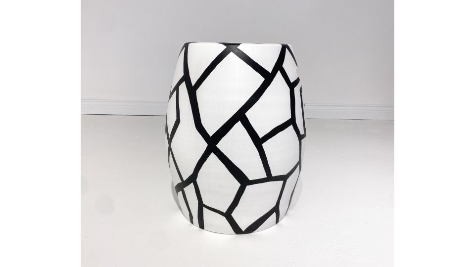 Sinona Seramik Sehpa Siyah Beyaz