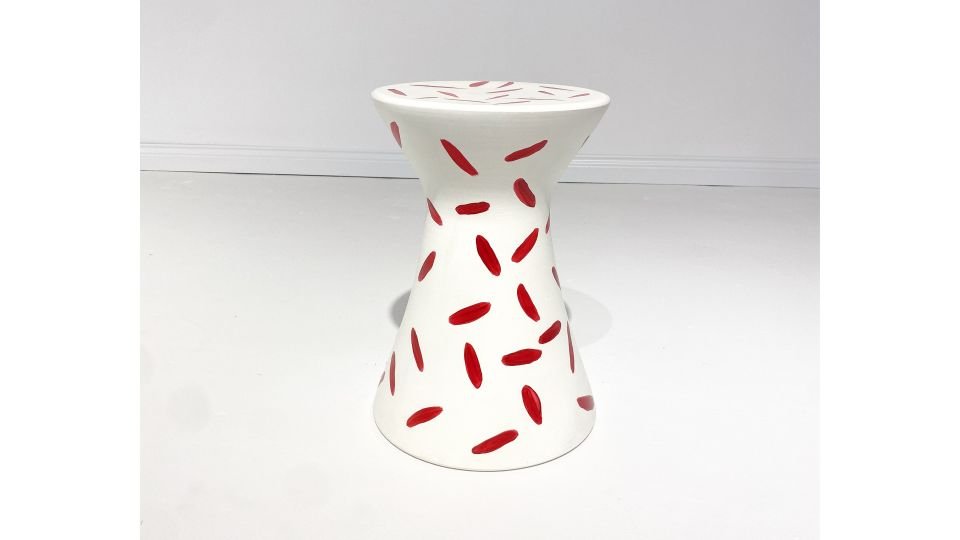 Luna Seramik Sehpa Siyah Kırmızı