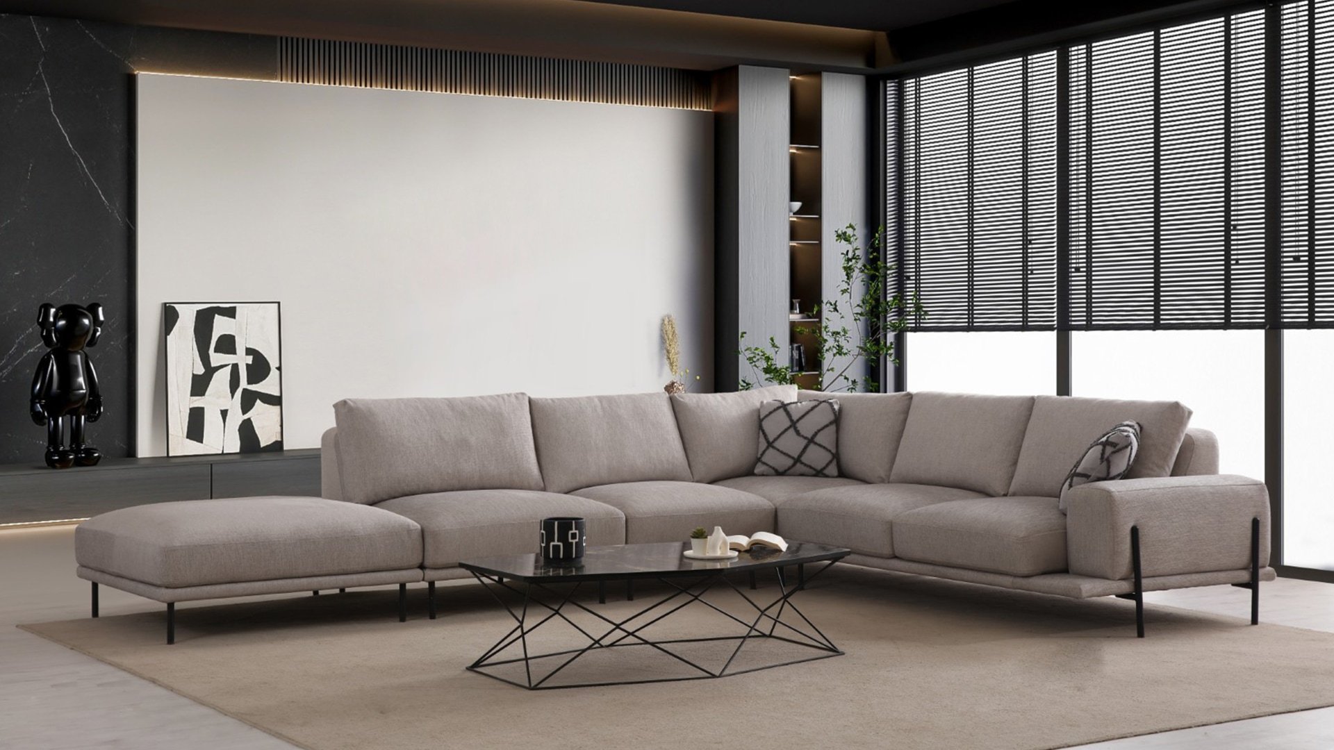 Eos Siyah Köşe Koltuk