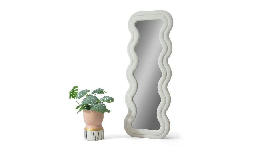 Mundo Dalgalı Çerçeveli 170x65 Cm Oval Boy Aynası