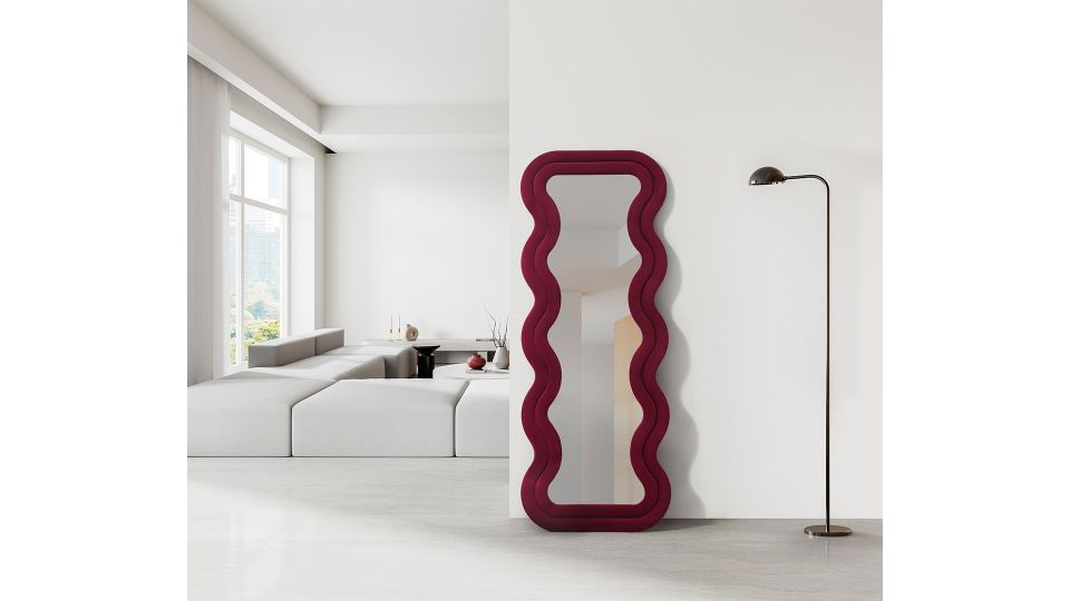 Mundo Dalgalı Çerçeveli 170x65 Cm Oval Boy Aynası