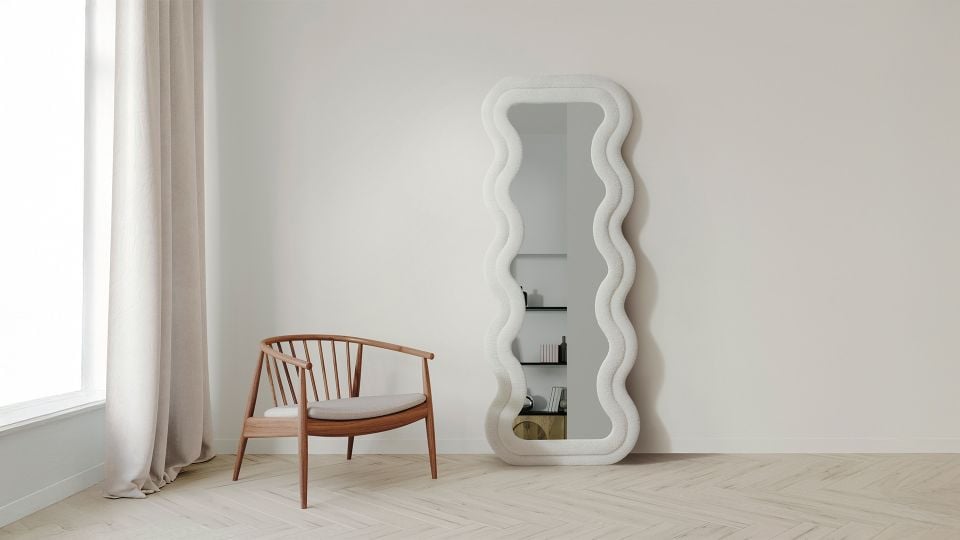 Mundo Dalgalı Çerçeveli 170x65 Cm Oval Boy Aynası