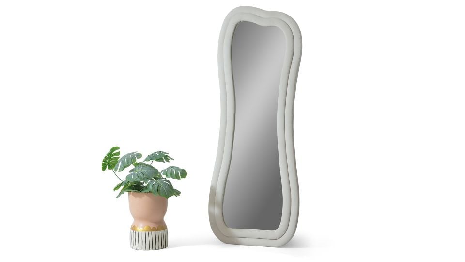 Sun Dalgalı Çerçeveli 170x65 Cm Oval Boy Aynası