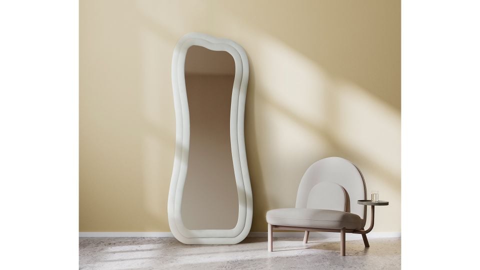 Sun Dalgalı Çerçeveli 170x65 Cm Oval Boy Aynası