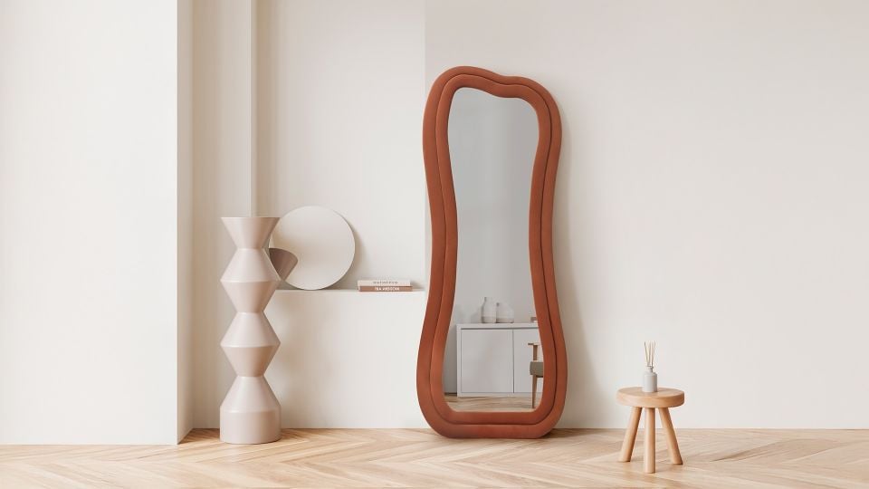 Sun Dalgalı Çerçeveli 170x65 Cm Oval Boy Aynası