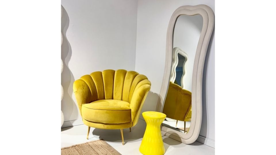 Sun Dalgalı Çerçeveli 170x65 Cm Oval Boy Aynası