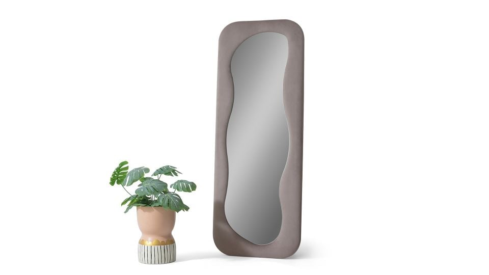 Pera Dalgalı Çerçeveli 170x65 Cm Oval Boy Aynası