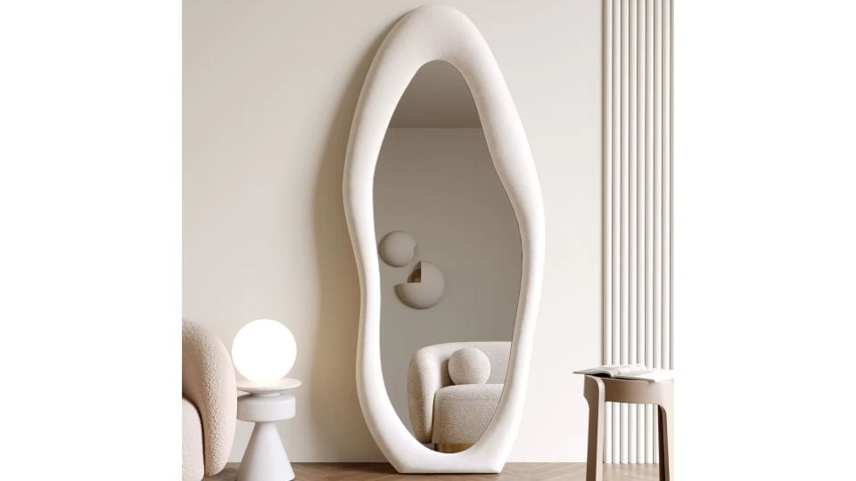 Nero Dalgalı Çerçeveli 170x65 Cm Oval Boy Aynası