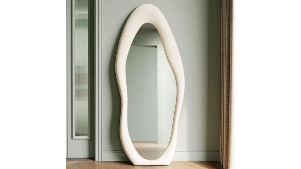 Nero Dalgalı Çerçeveli 170x65 Cm Oval Boy Aynası