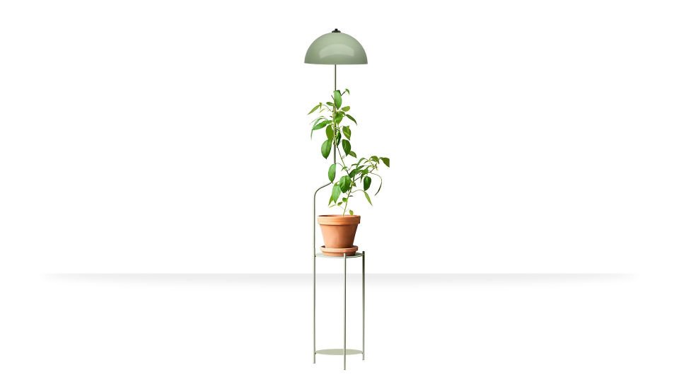 Luopi Çiçek Standlı Raflı Lambader Nil Yeşili-Metal
