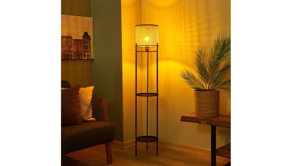 Sohen Hazeran Rattan Tasarım Raflı Lambader