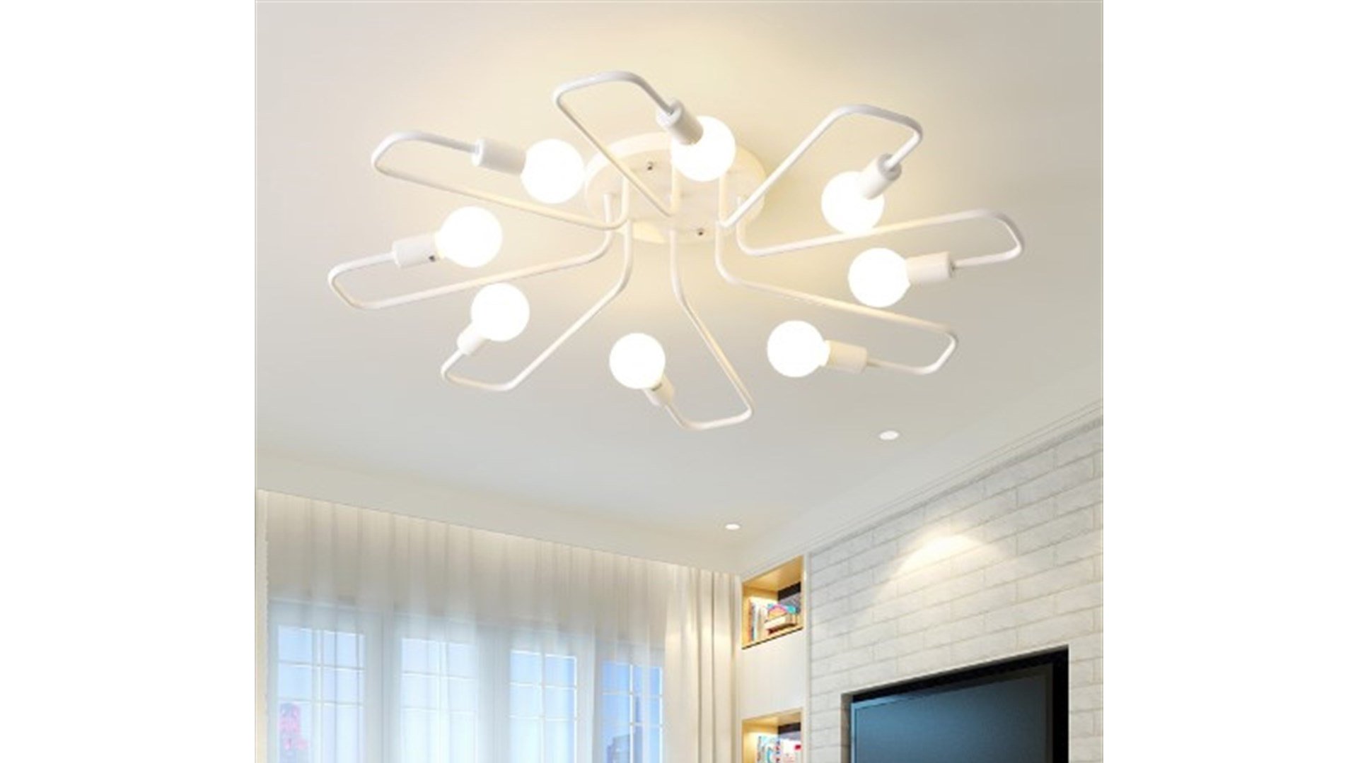 Nice Döngü 8 Li Beyaz Plafonyer/tavana Monte Avize